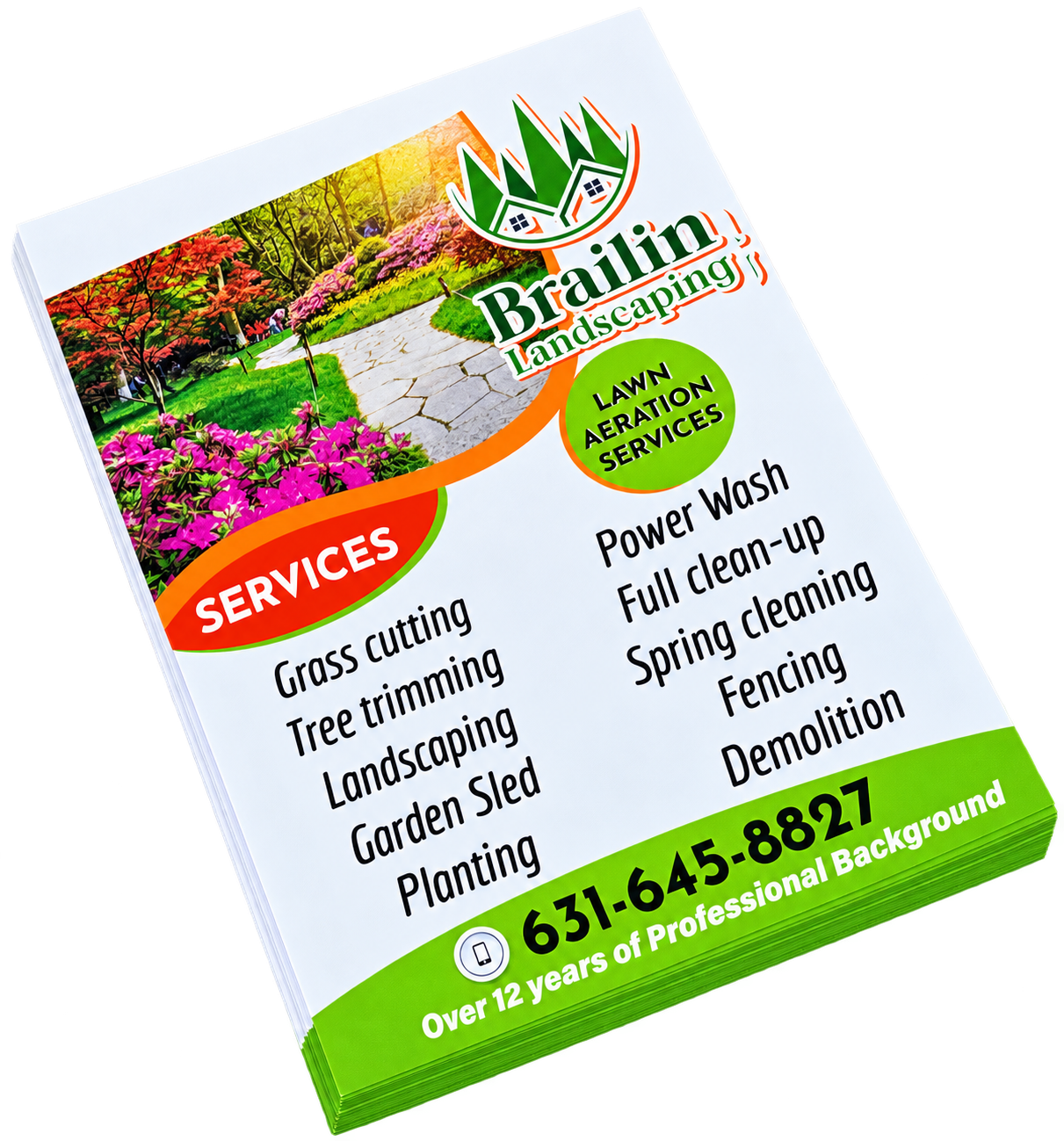Landscaping promotional flyer