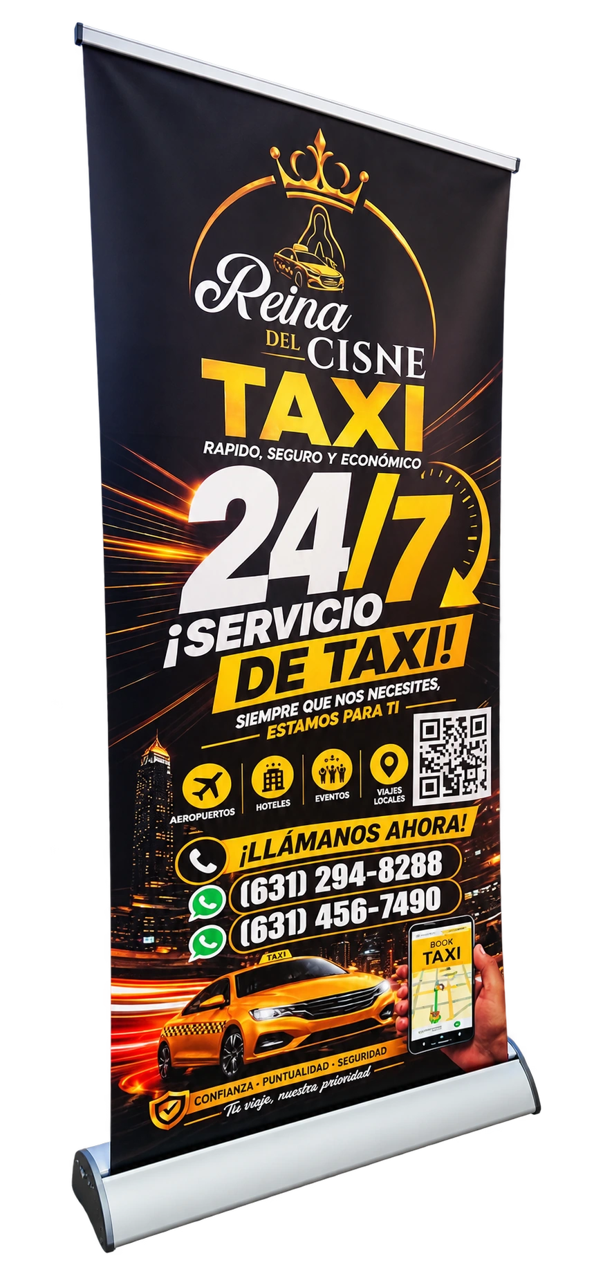 Reina del Cisne Taxi: Roll-up banner