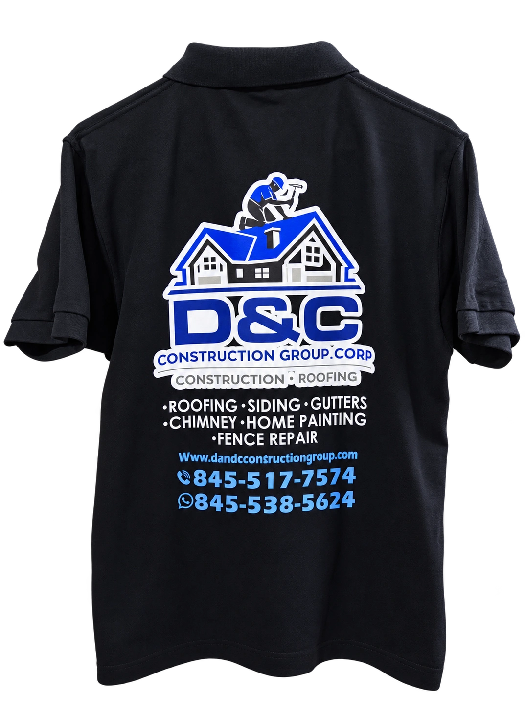 D&C Construction — Polo back: Custom apparel