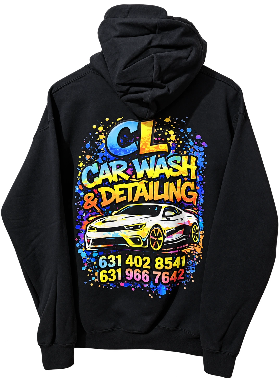 CL Carwash & Detailing — Hoodie back: Custom apparel