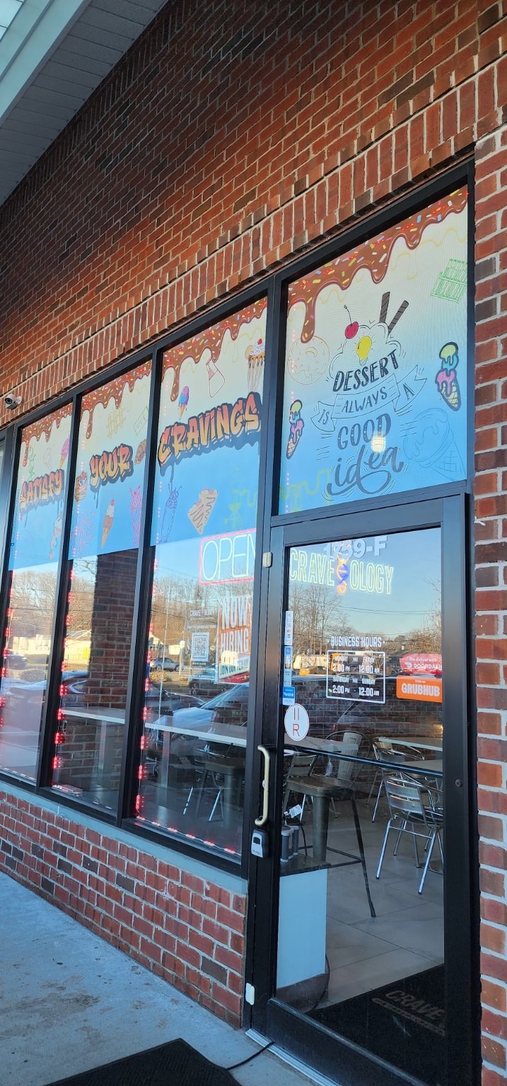 Craveology — Storefront windows: Storefront graphics