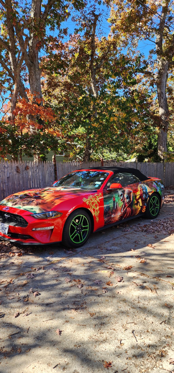 Red Mustang custom wrap